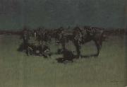 Frederic Remington Night Halt of Cavalry (mk43) oil painting reproduction